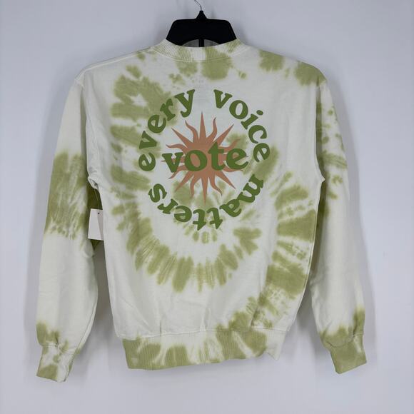 Desert Dreamer Tops - Desert Dreamer Women's Crew Neck Every Vote Matters Tie Dye Sweatshirt Green XS